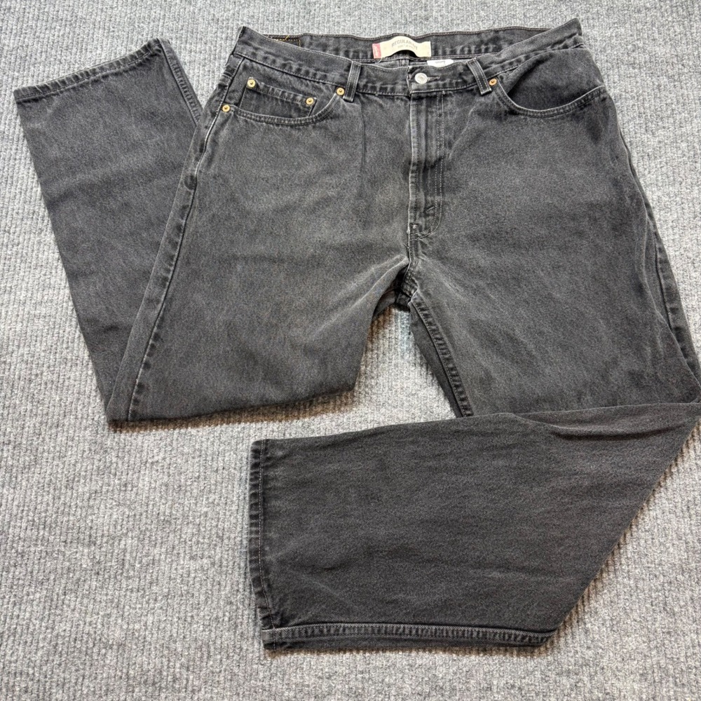 Levi's 505 Mens 38x30 Black Jeans Regular Fit Straight Leg Denim Grunge Normcore
